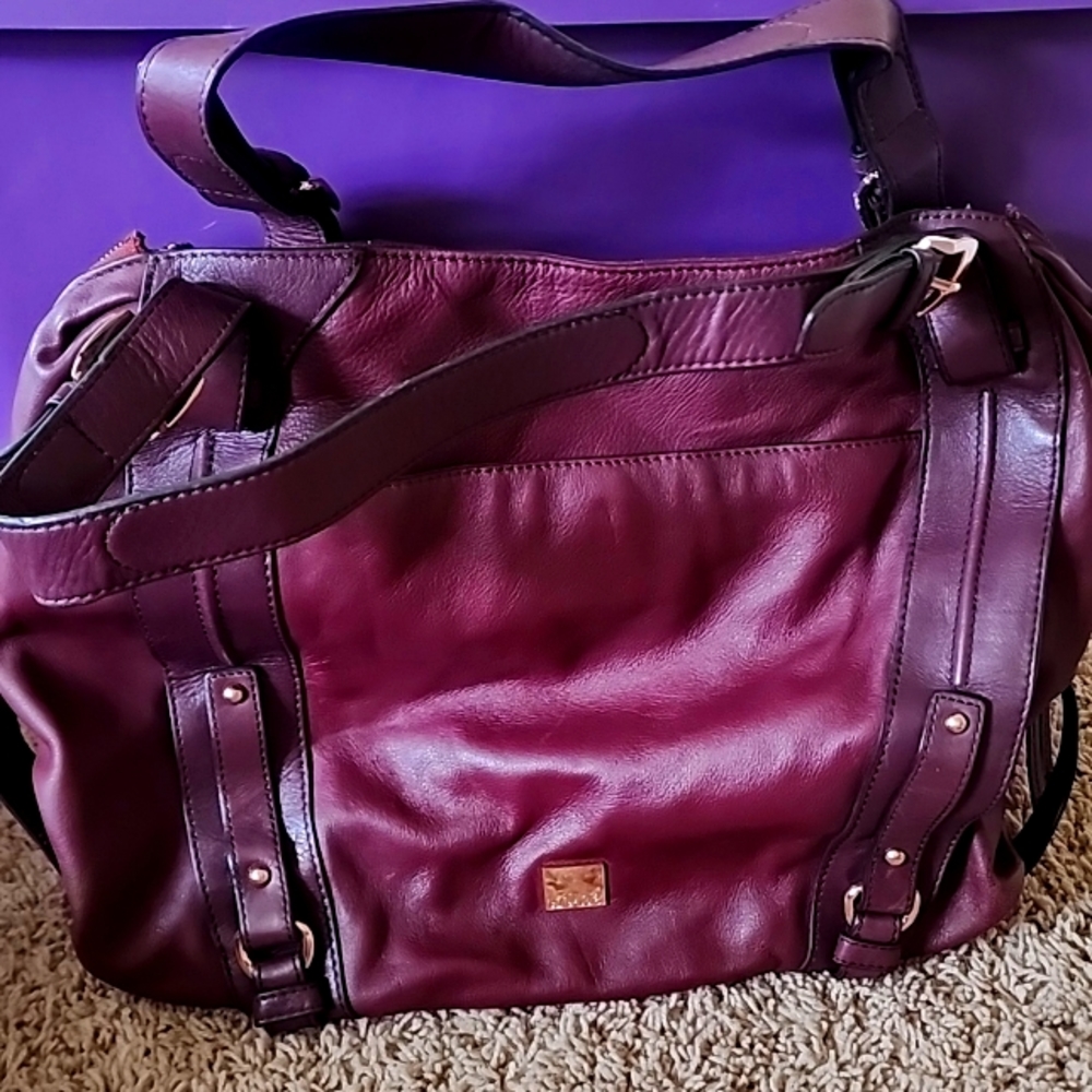 Vintage leather kooba deep purple shoulder purse